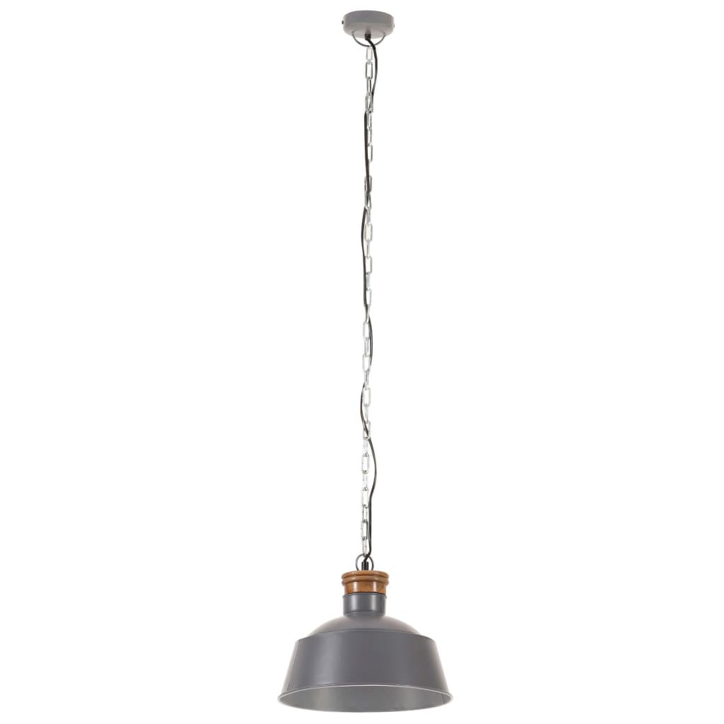 Lampe suspendue industrielle 32 cm Gris E27