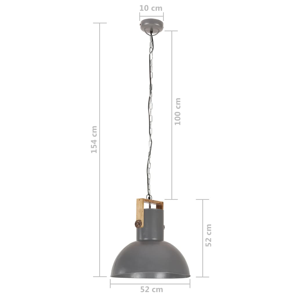 Lampe suspendue industrielle 25 W Gris Rond Manguier 52 cm E27