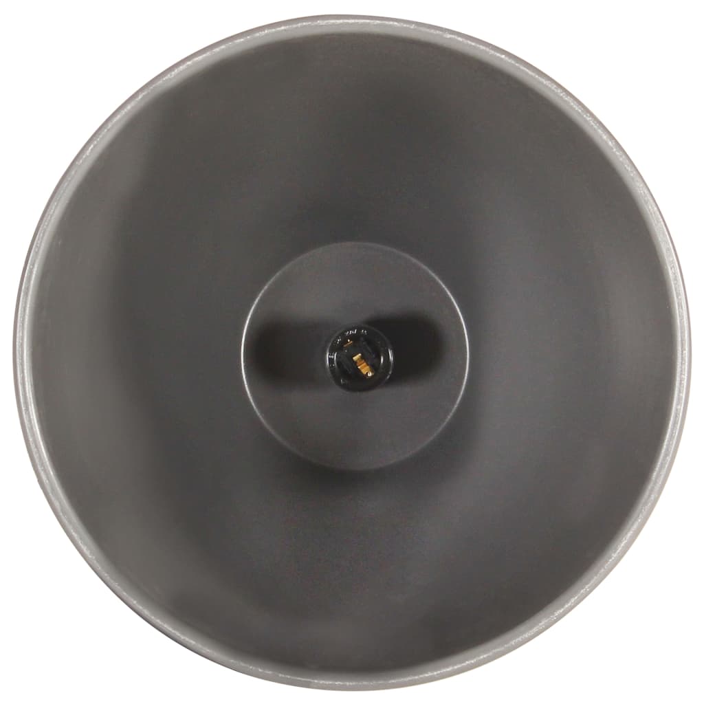 Lampe suspendue industrielle Gris Fer et bois solide 35 cm E27