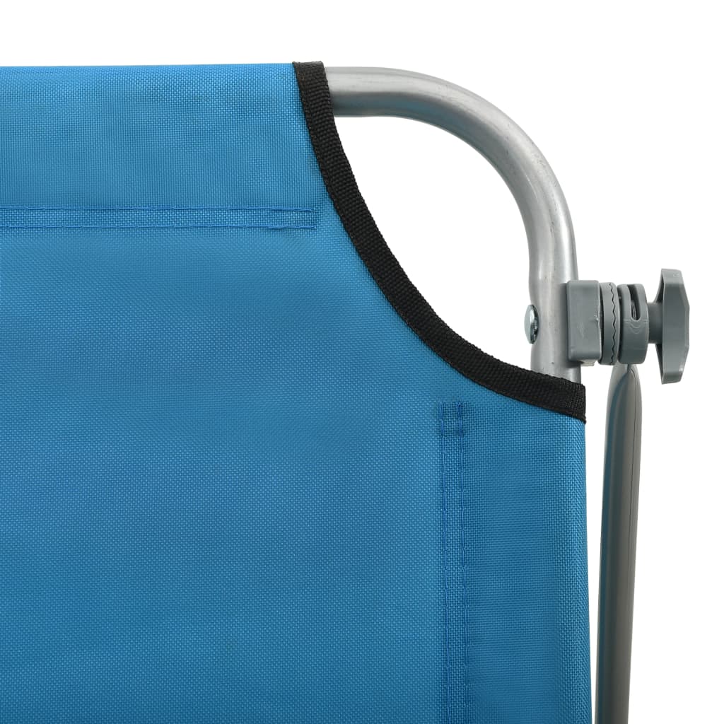 Chaise longue avec auvent Acier Bleu