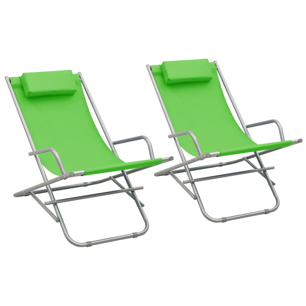 Chaises à bascule 2 pcs Acier Vert
