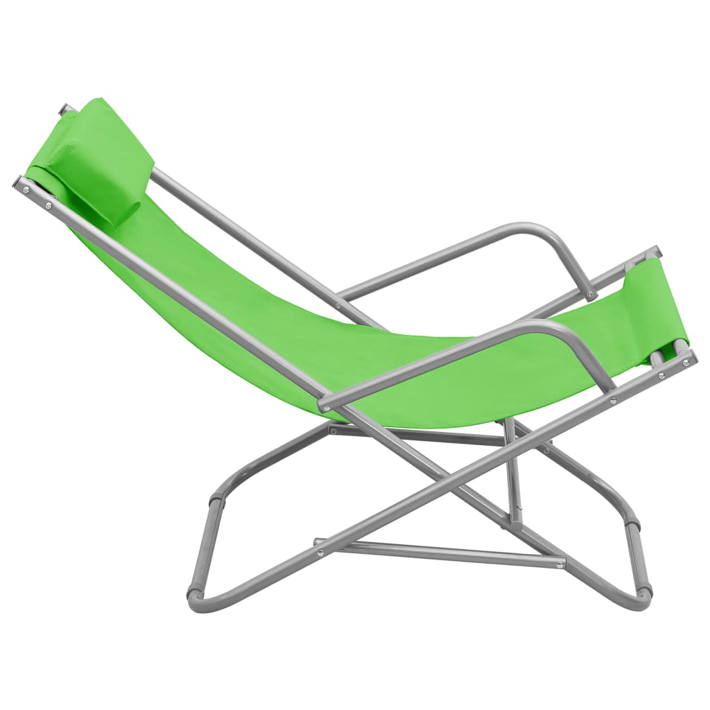 Chaises à bascule 2 pcs Acier Vert