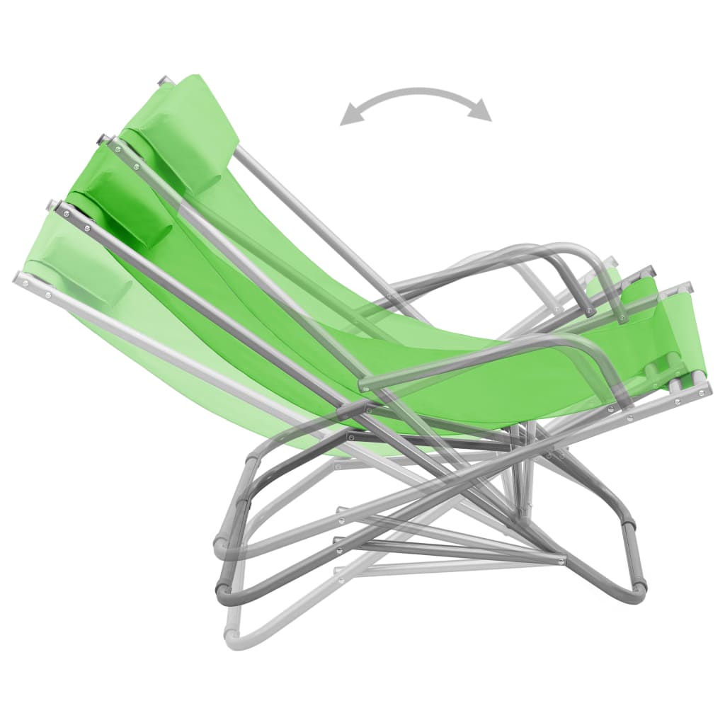 Chaises à bascule 2 pcs Acier Vert