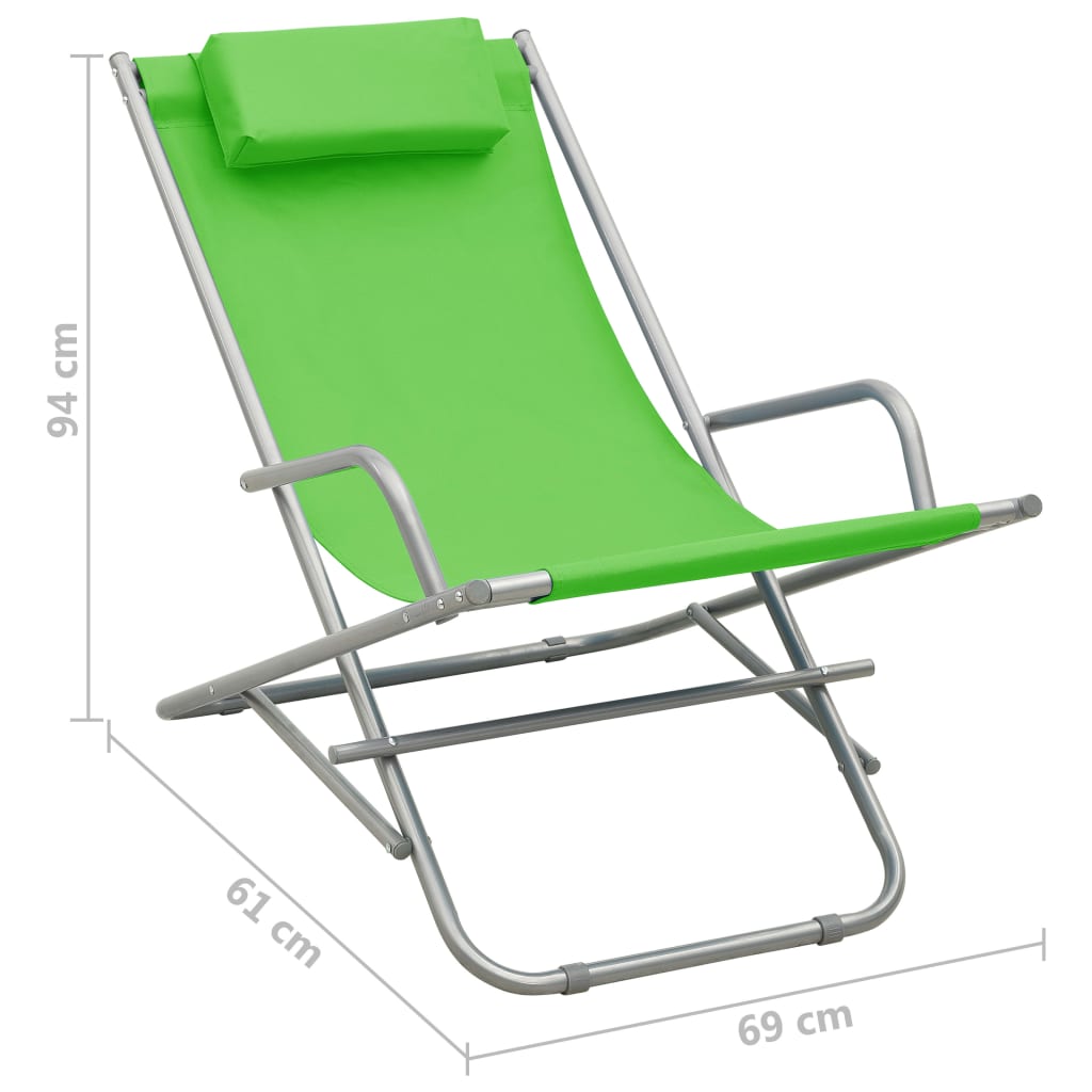Chaises à bascule 2 pcs Acier Vert