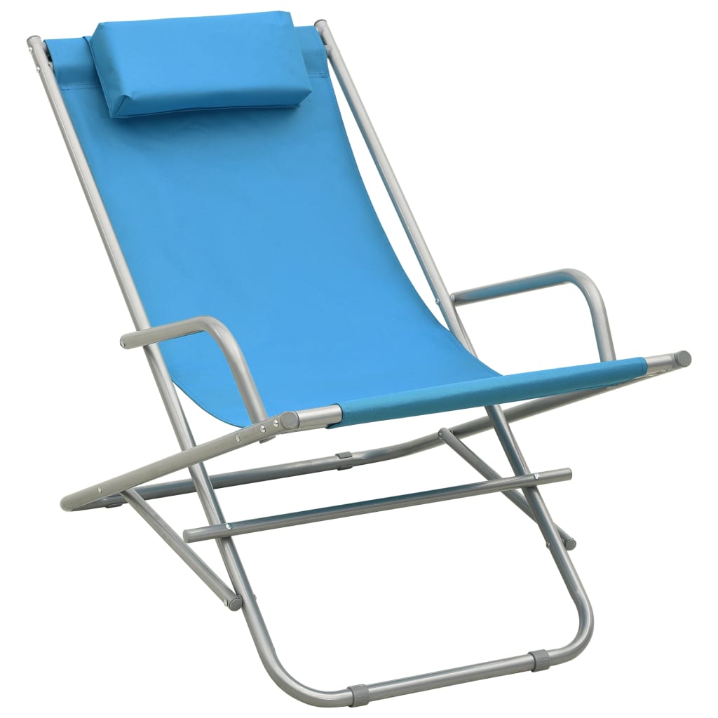 Chaises à bascule 2 pcs Acier Bleu