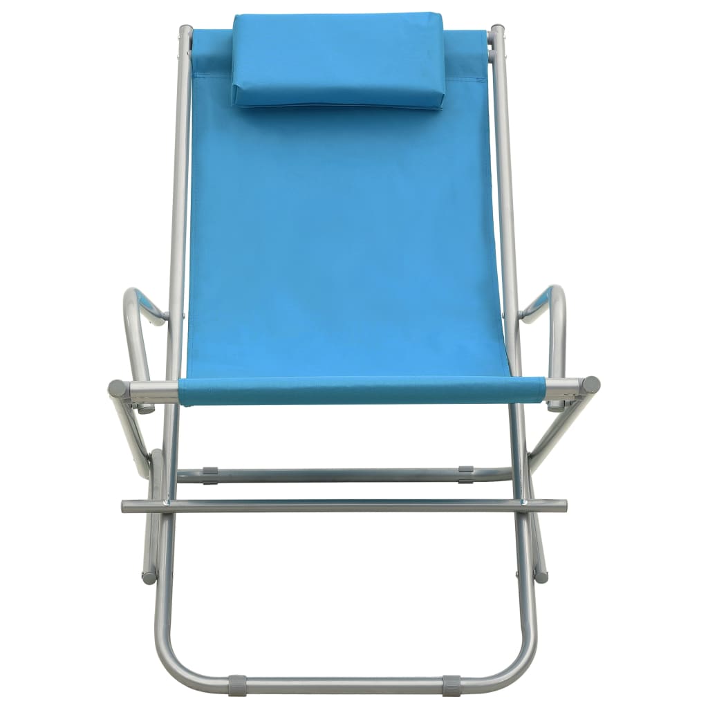Chaises à bascule 2 pcs Acier Bleu