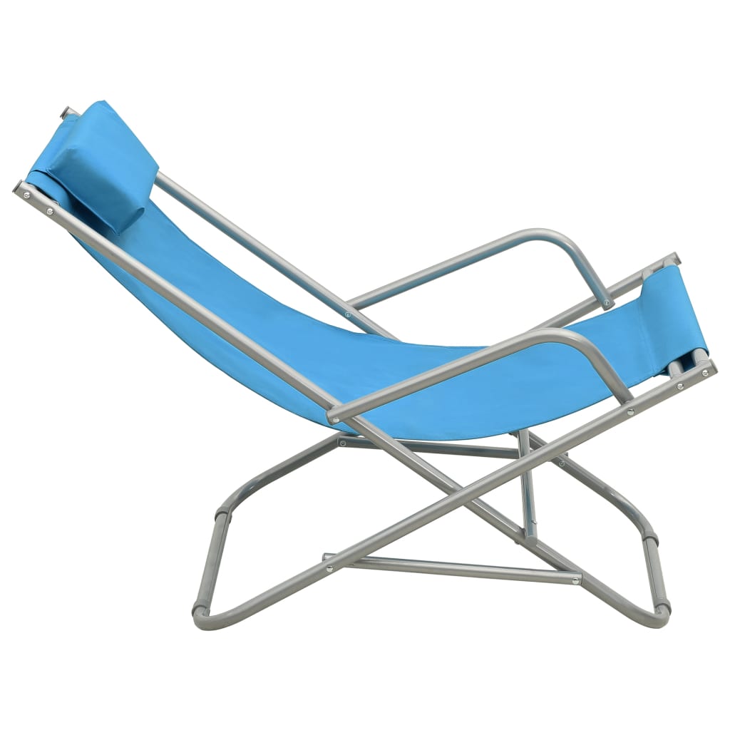 Chaises à bascule 2 pcs Acier Bleu