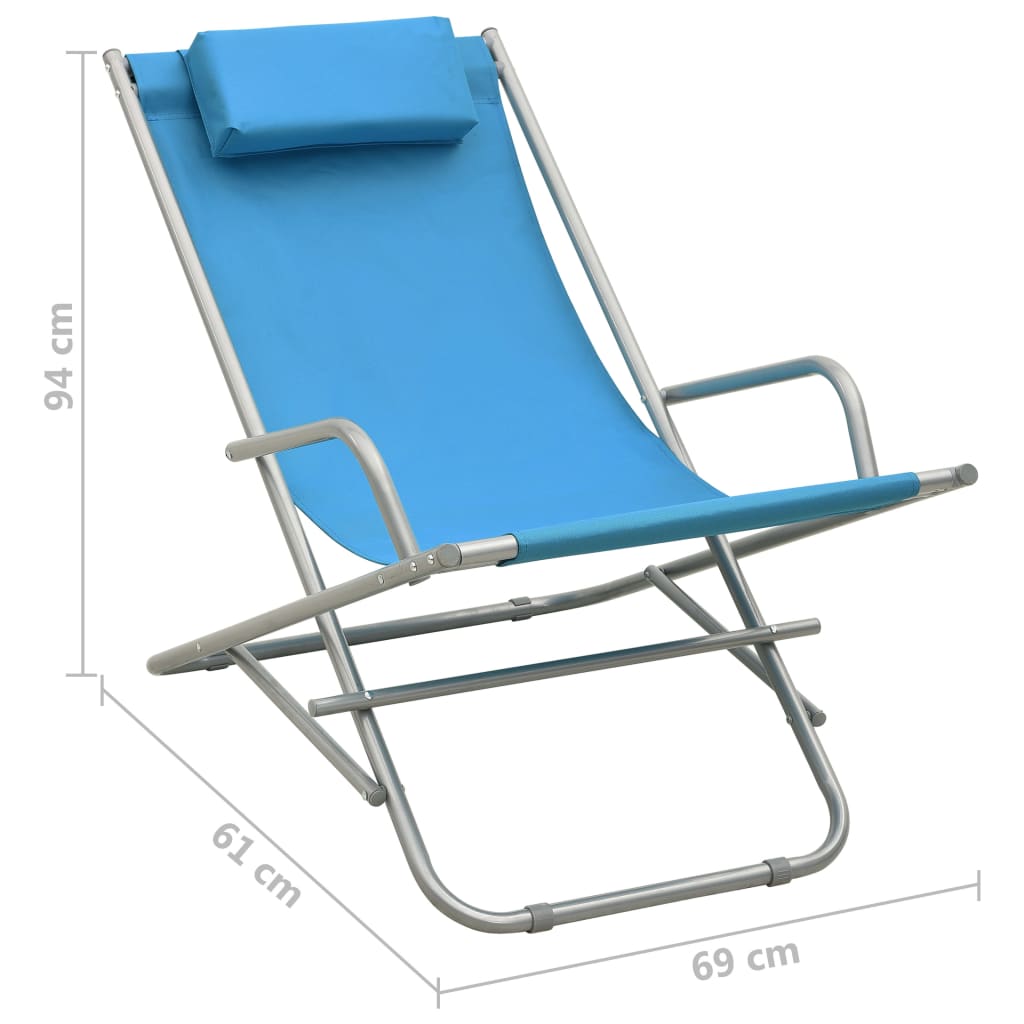 Chaises à bascule 2 pcs Acier Bleu
