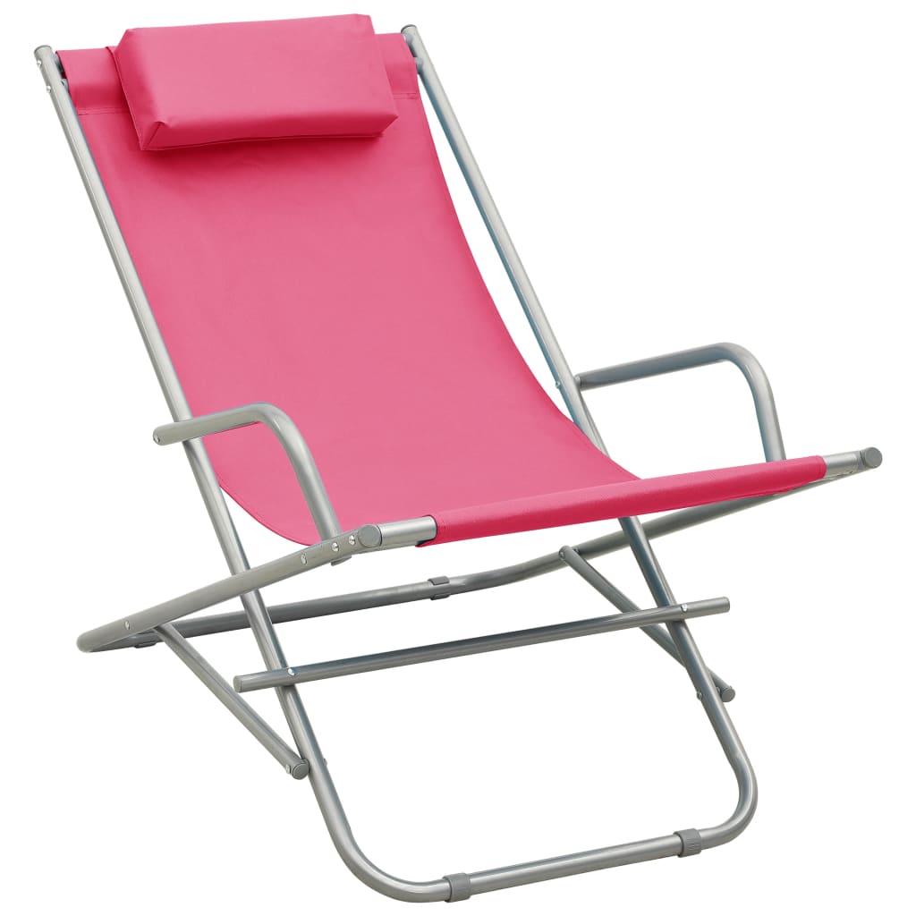 Chaises à bascule 2 pcs Acier Rose