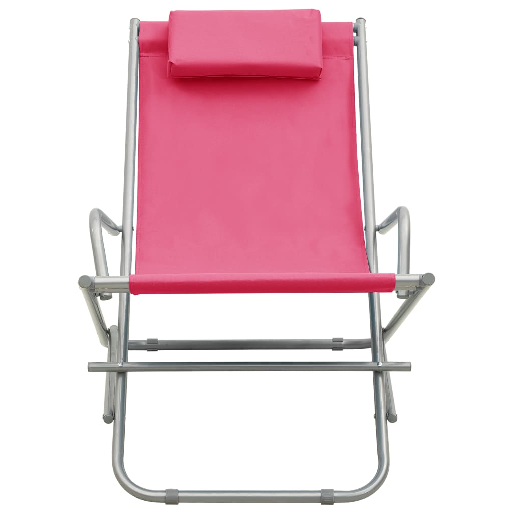 Chaises à bascule 2 pcs Acier Rose