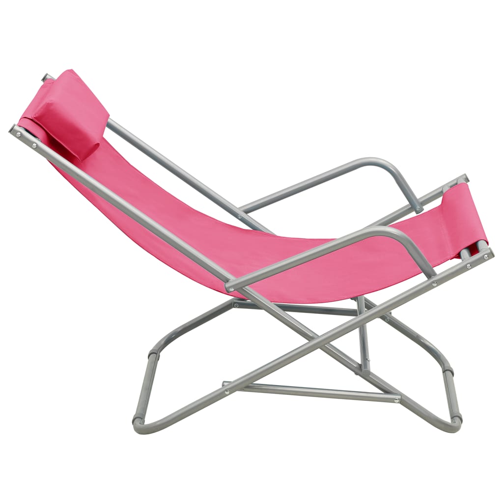 Chaises à bascule 2 pcs Acier Rose