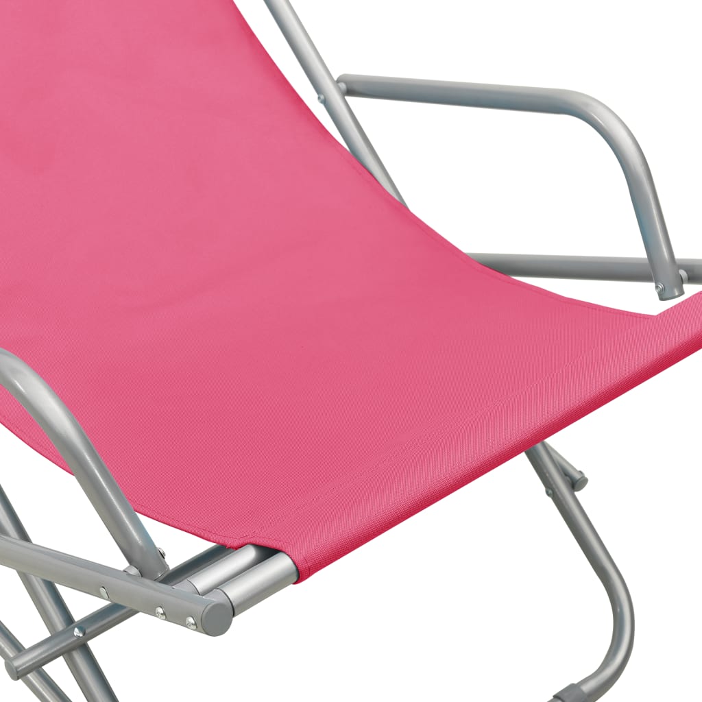 Chaises à bascule 2 pcs Acier Rose