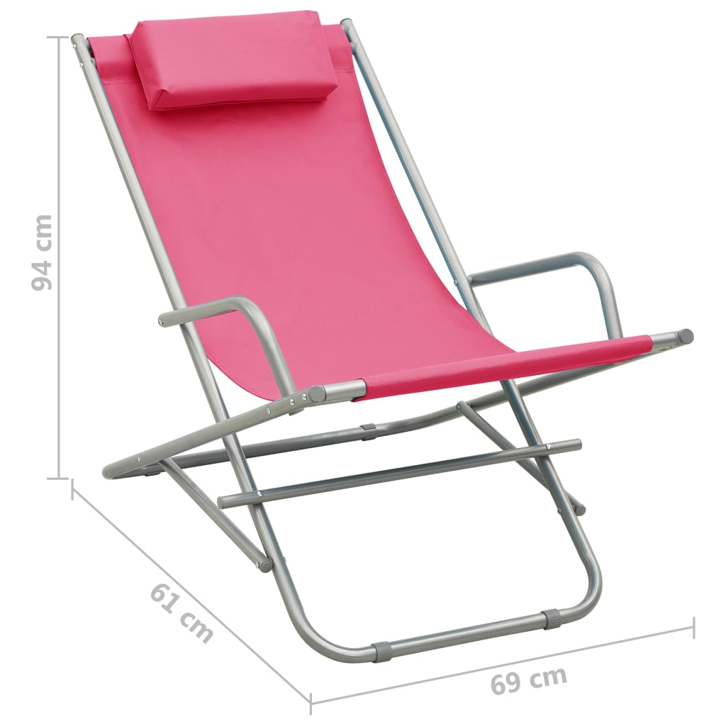 Chaises à bascule 2 pcs Acier Rose