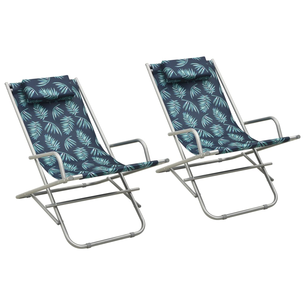 Chaises à bascule 2 pcs Acier Motif de feuilles