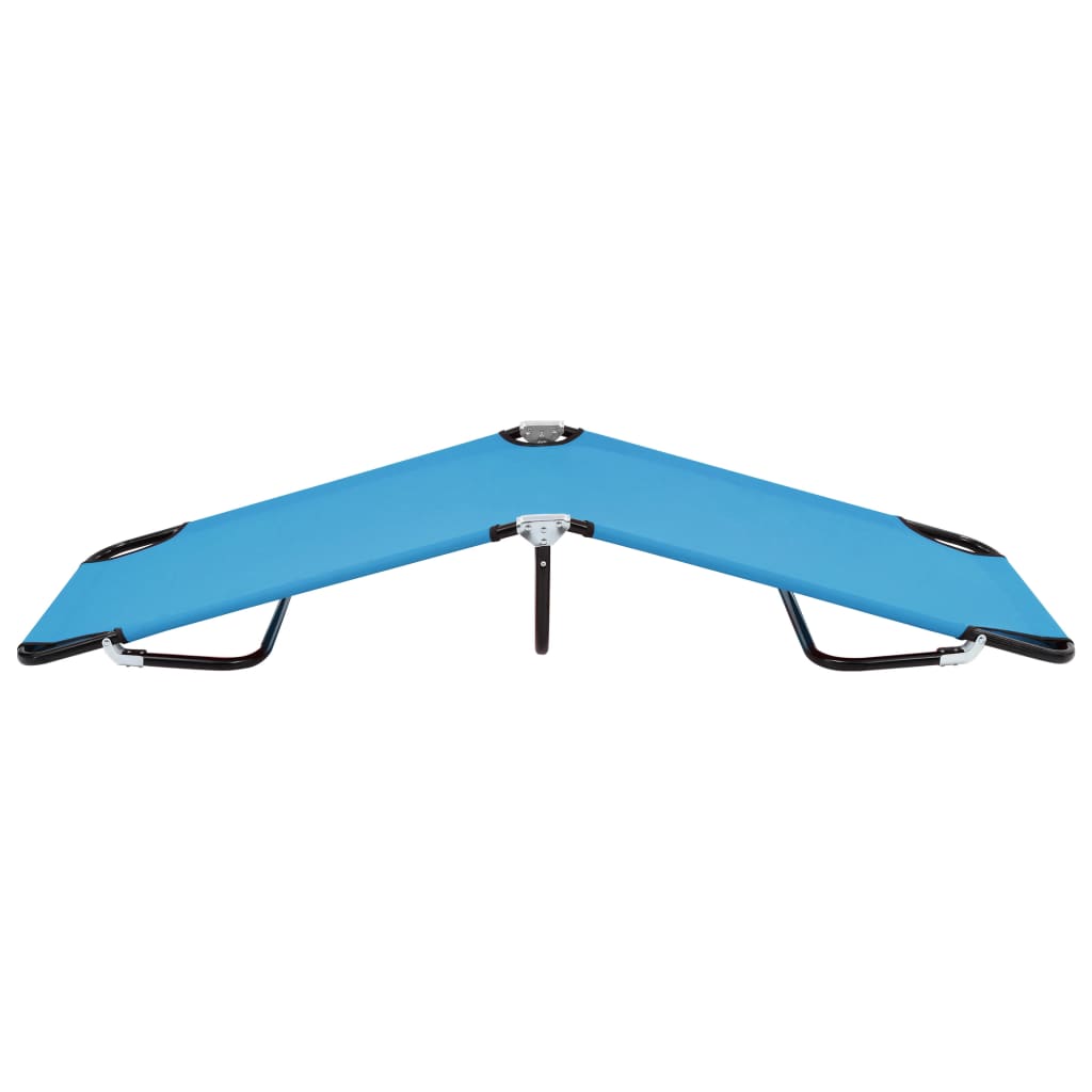 Chaise longue pliable Acier Bleu turquoise
