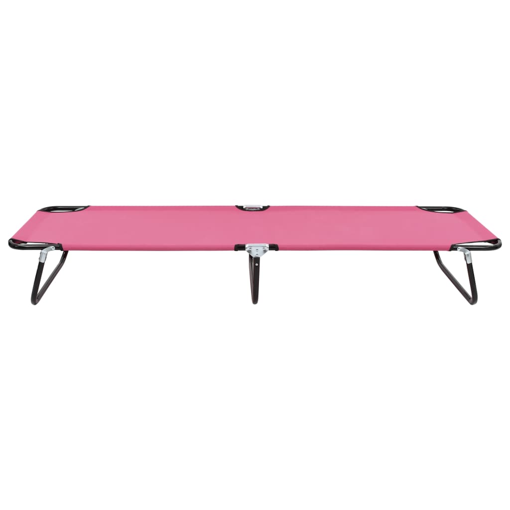 Chaise longue pliable Acier Rose