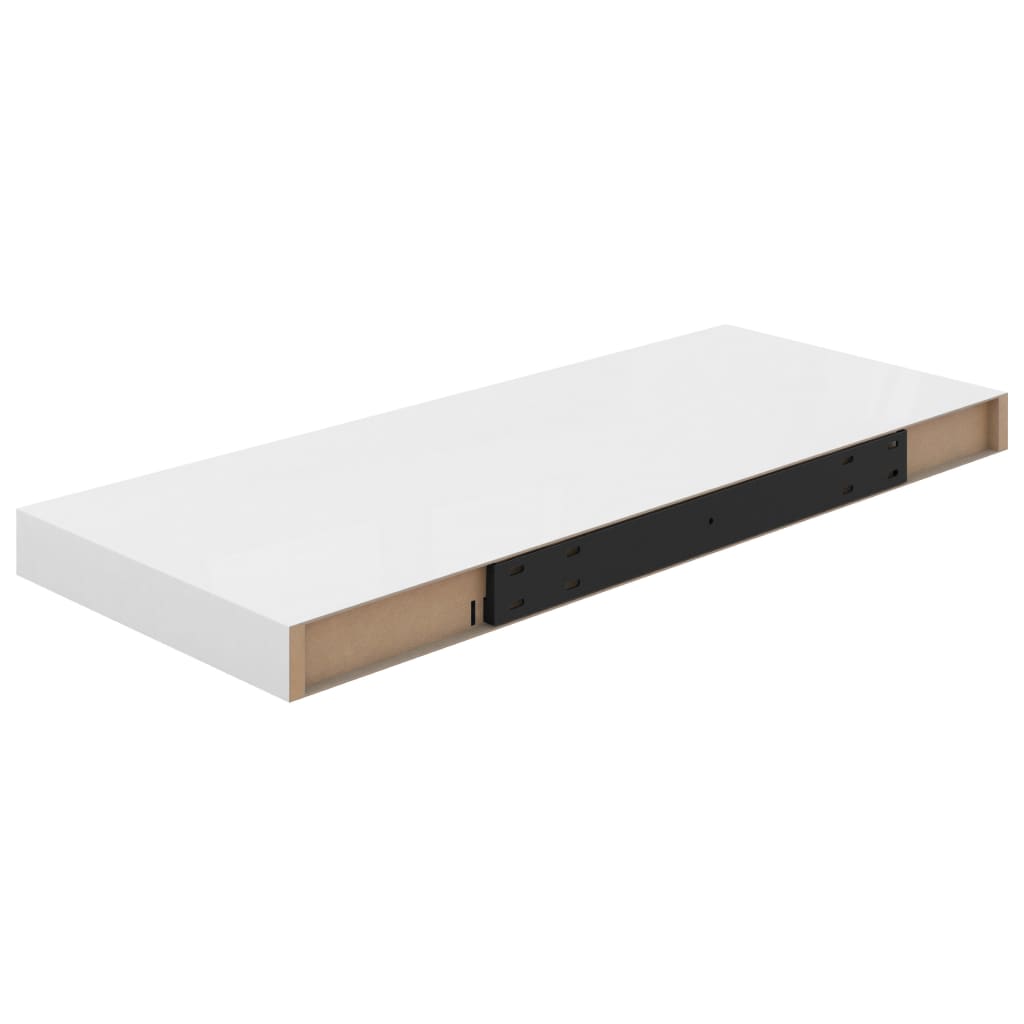 Floating Wall Shelf High Gloss White 60x23,5x3,8 cm MDF