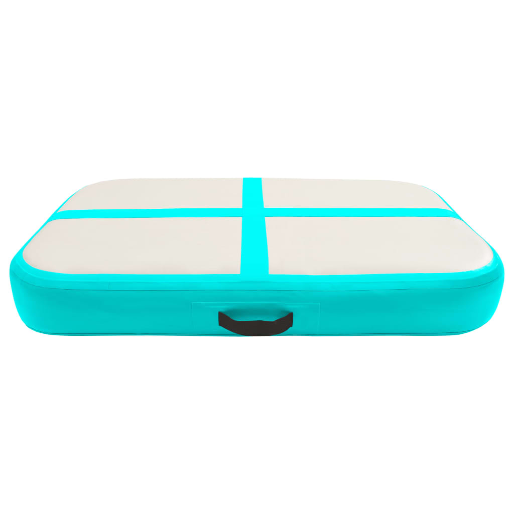 Tapis gonflable de gymnastique avec pompe 60x100x10 cm PVC Vert