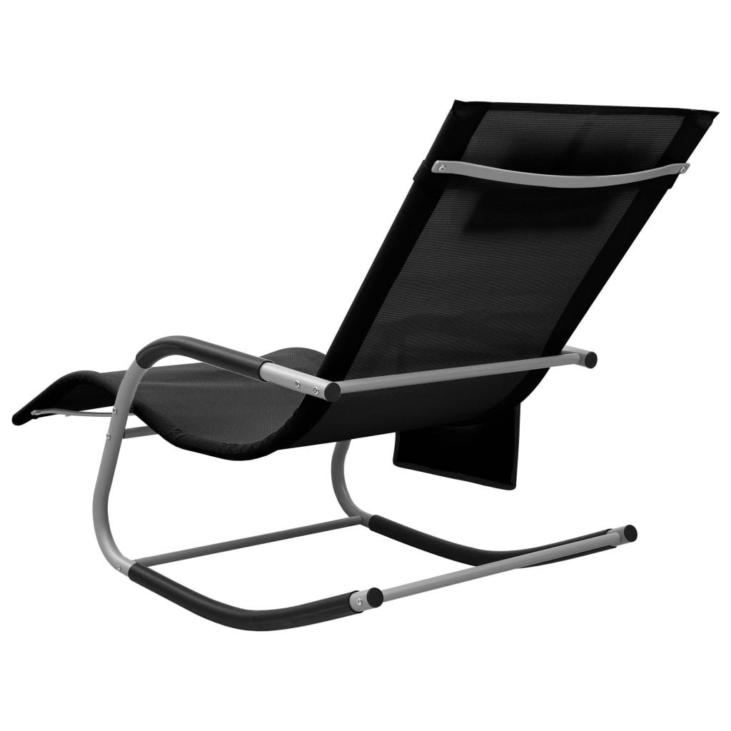 Chaise longue Textilène Noir et gris
