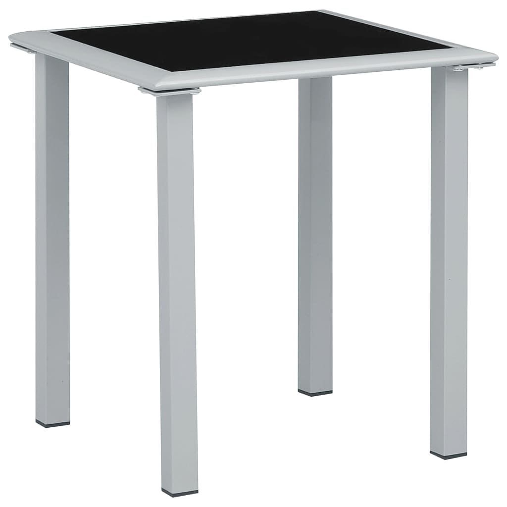 Chaises longues 2 pcs avec table Aluminium Noir