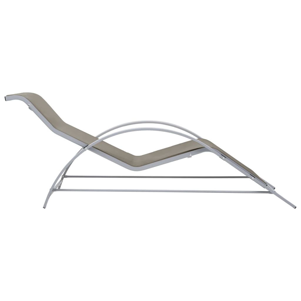 Chaises longues 2 pcs avec table Aluminium Taupe