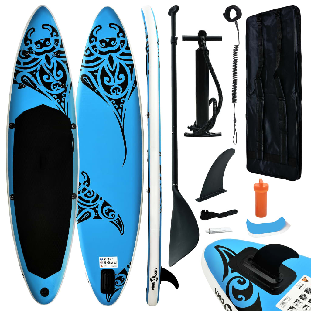 Ensemble de planche SUP gonflable 320x76x15 cm Bleu