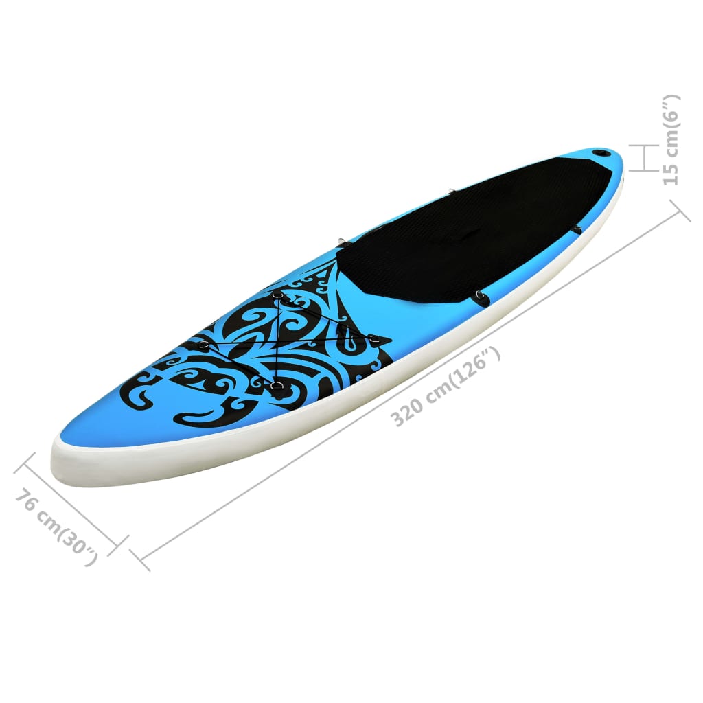 Ensemble de planche SUP gonflable 320x76x15 cm Bleu