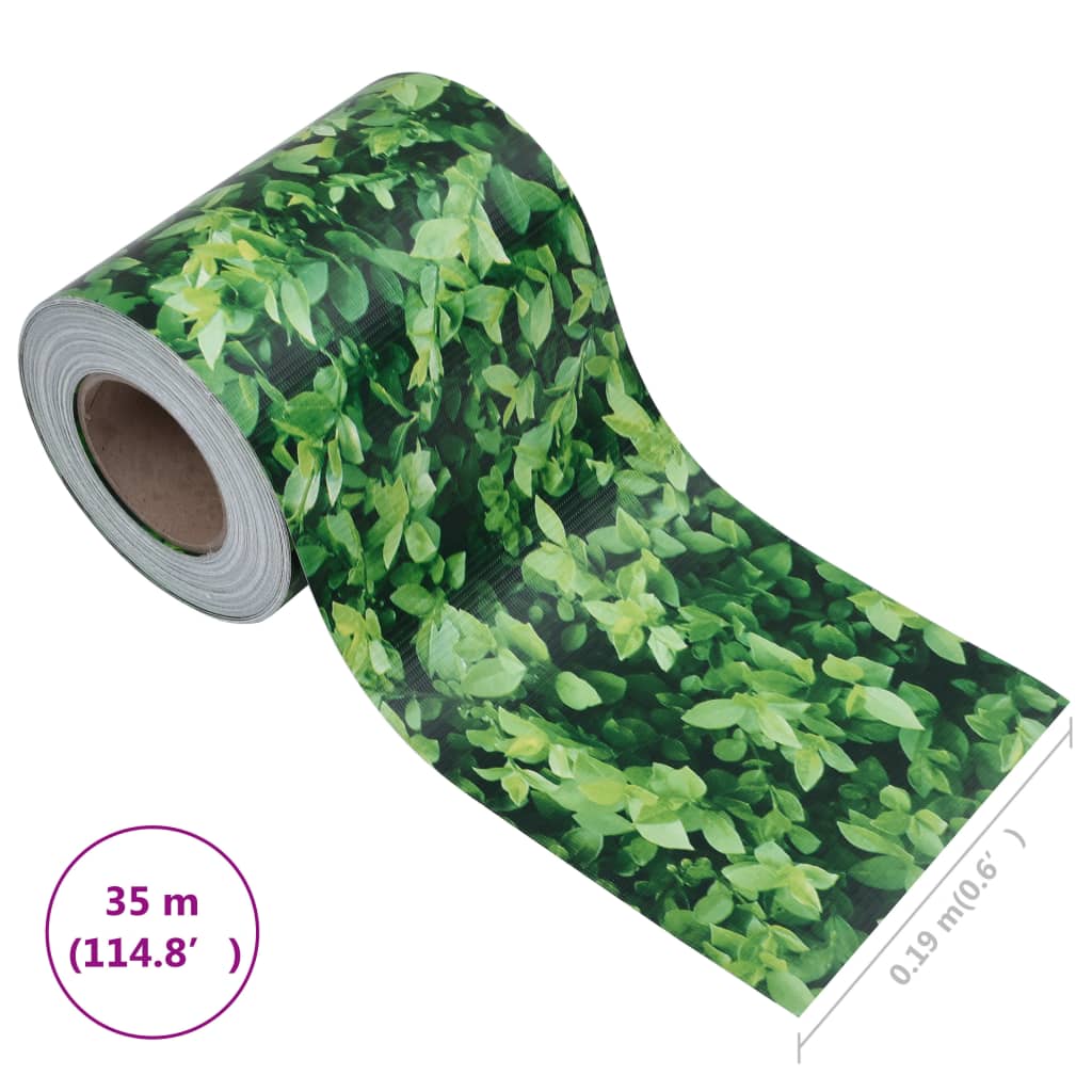 Écran d'intimité de jardin PVC 35x0,19 m Vert