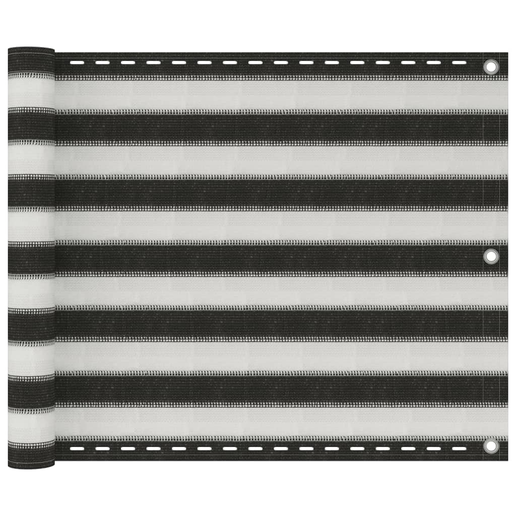 Écran de balcon PEHD 75x500 cm Anthracite et blanc