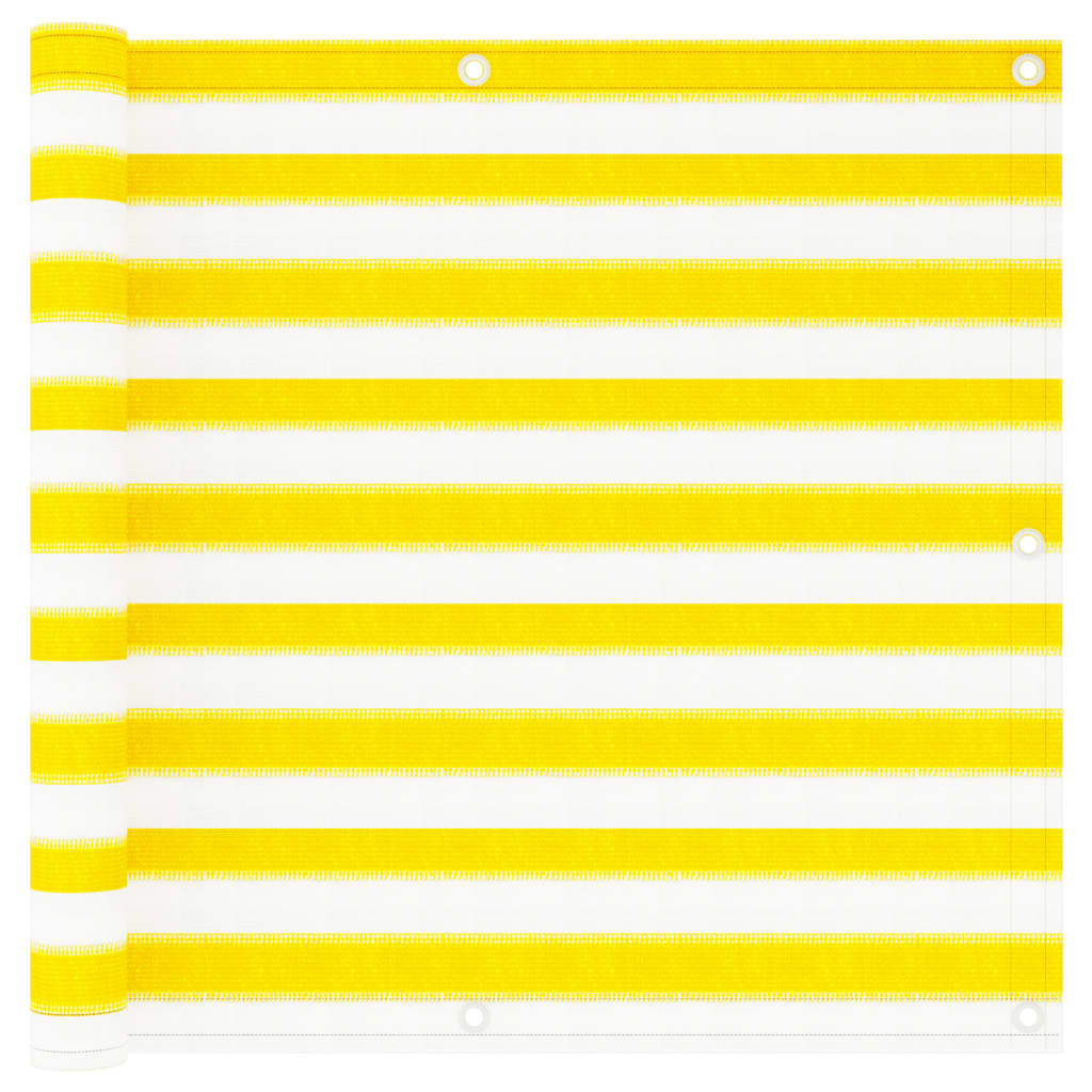 Écran de balcon Jaune et blanc 90x300 cm PEHD