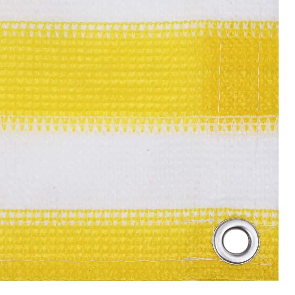 Écran de balcon Jaune et blanc 120x500 cm PEHD