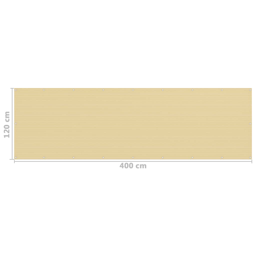 Écran de balcon Beige 120x400 cm PEHD