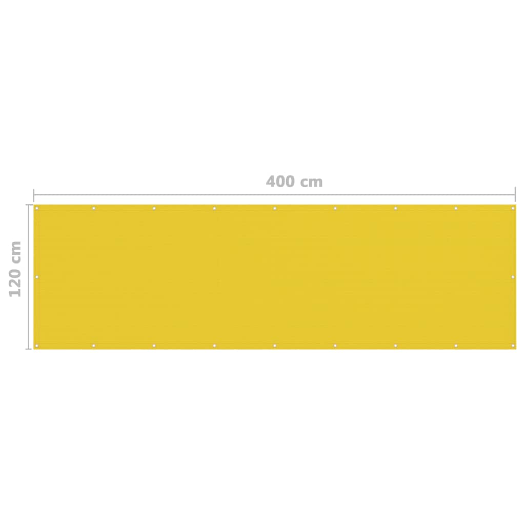 Écran de balcon Jaune 120x400 cm PEHD