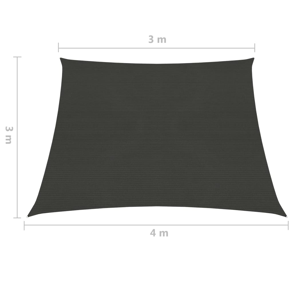 Voile d'ombrage 160 g/m² Anthracite 3/4x3 m PEHD