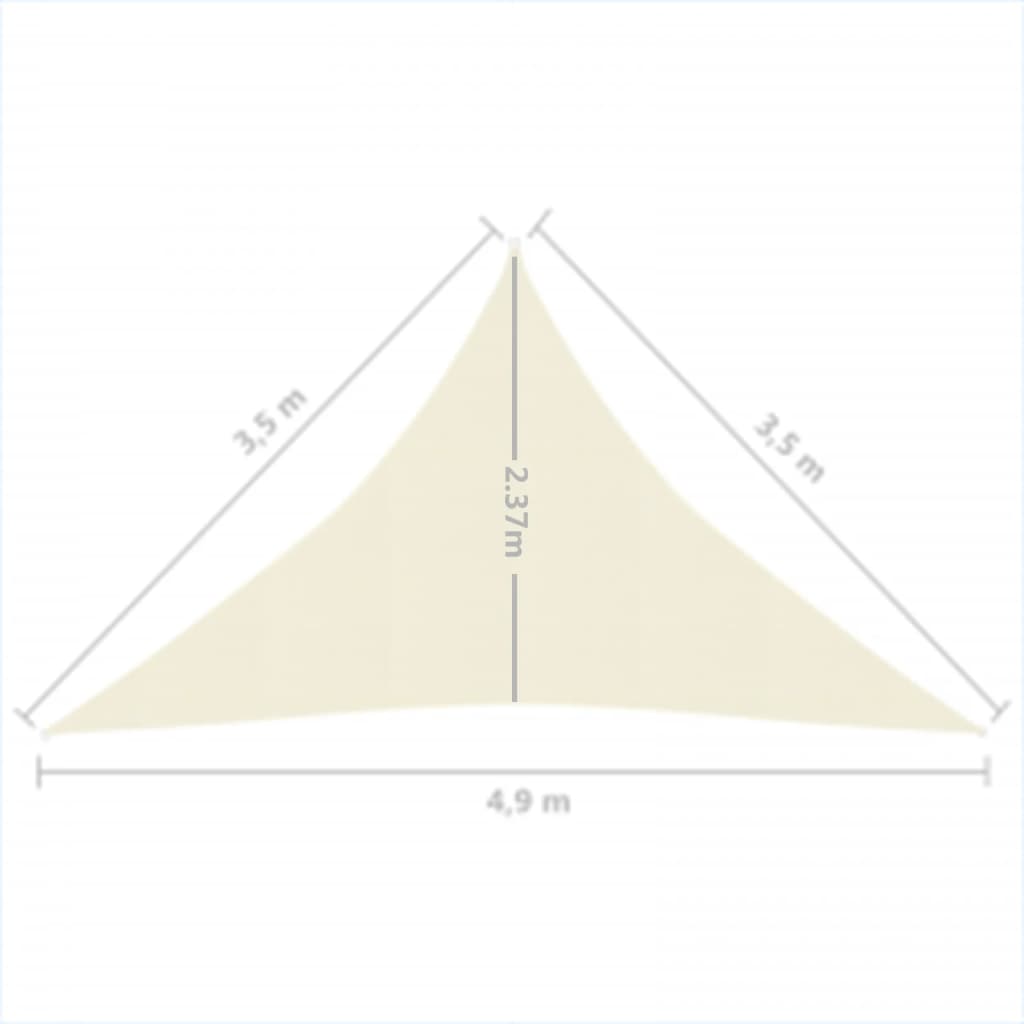 Voile d'ombrage 160 g/m² Crème 3,5x3,5x4,9 m PEHD