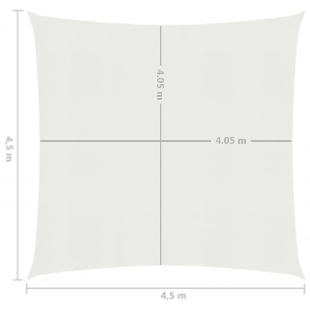Voile d'ombrage 160 g/m² Blanc 4,5x4,5 m PEHD