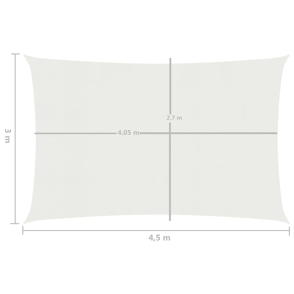 Voile d'ombrage 160 g/m² Blanc 3x4,5 m PEHD