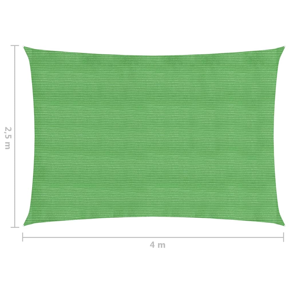 Voile d'ombrage 160 g/m² Vert clair 2,5x4 m PEHD
