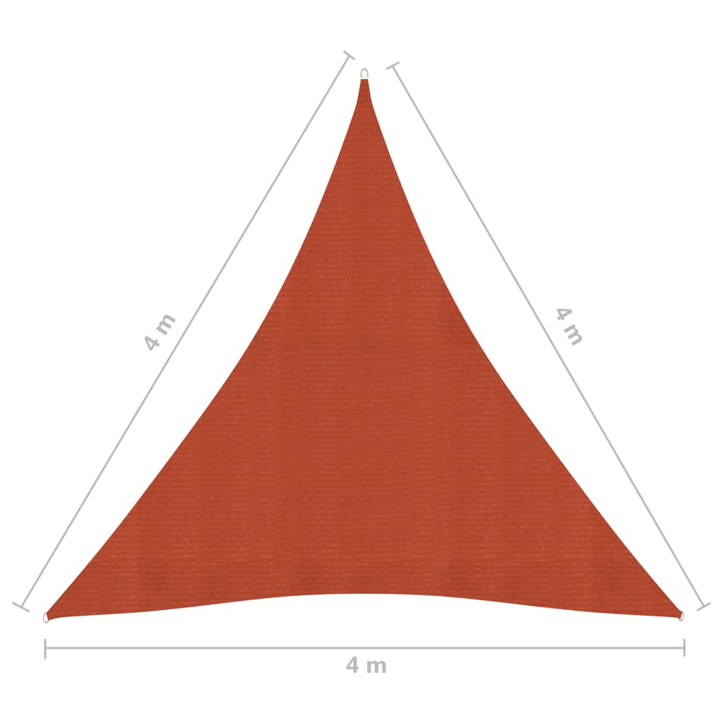 Voile d'ombrage 160 g/m² Terre cuite 4x4x4 m PEHD