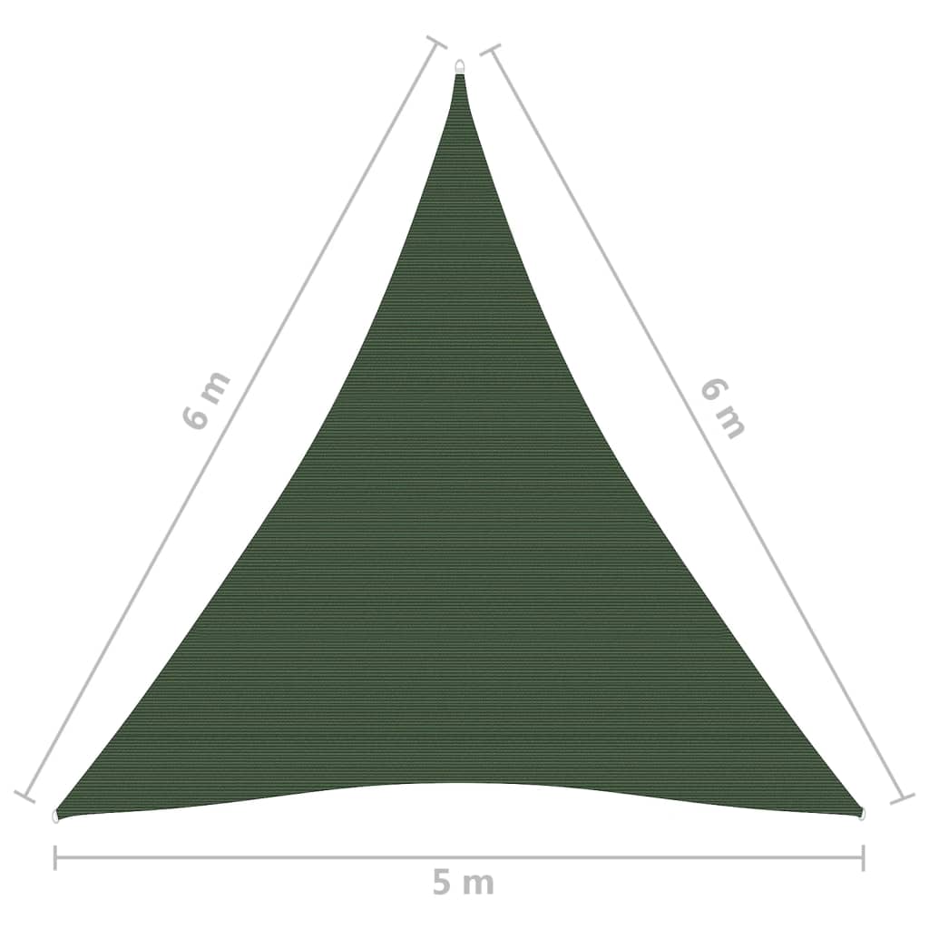 Voile d'ombrage 160 g/m² Vert foncé 5x6x6 m PEHD