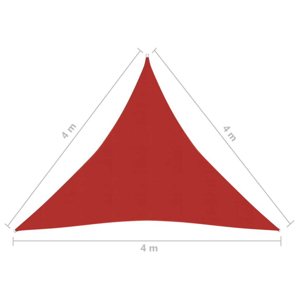 Voile d'ombrage 160 g/m² Rouge 4x4x4 m PEHD