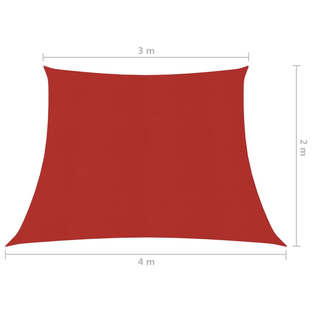 Voile d'ombrage 160 g/m² Rouge 3/4x2 m PEHD