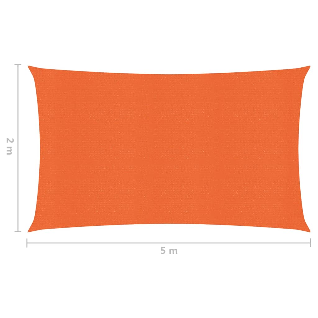 Voile d'ombrage 160 g/m² Orange 2x5 m PEHD