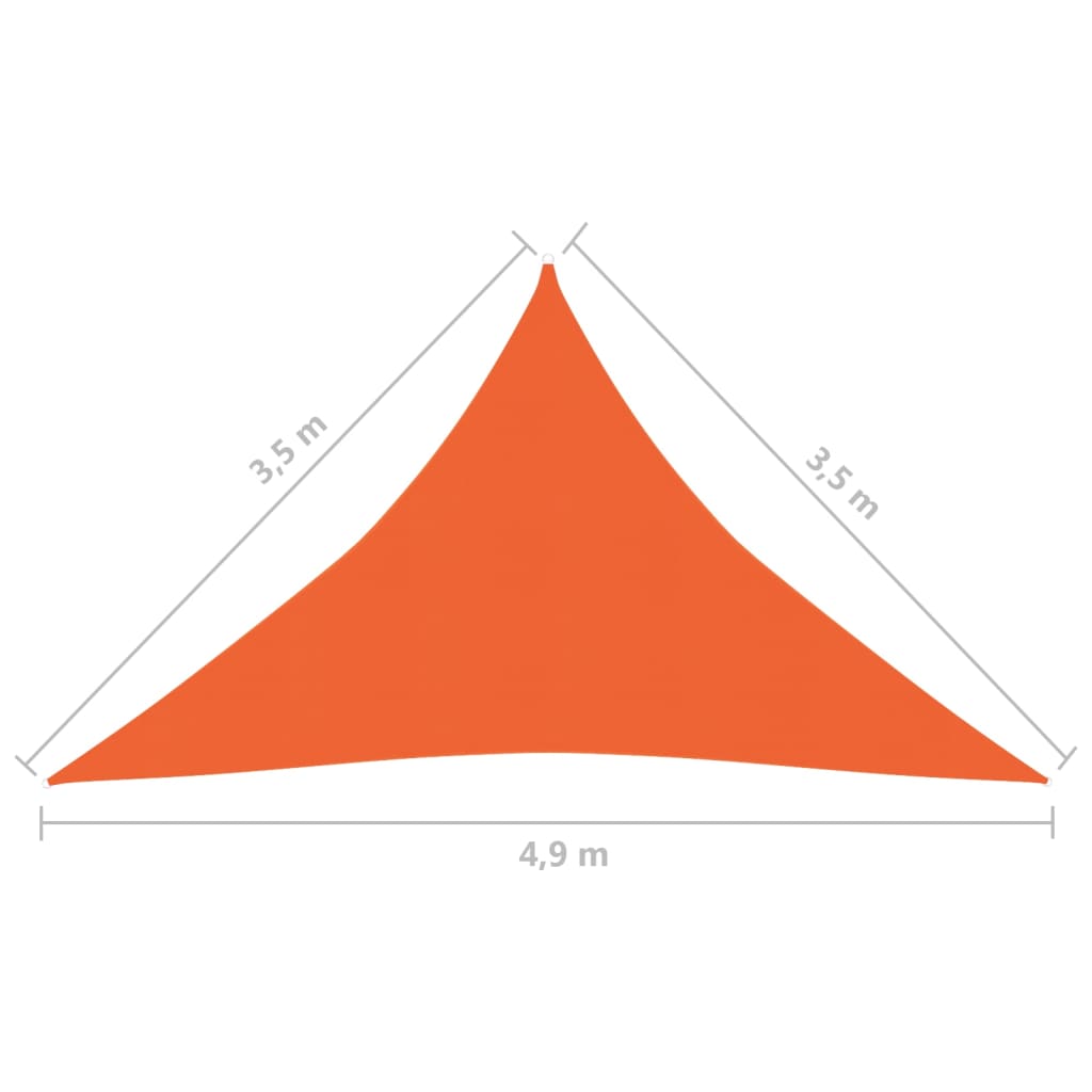 Voile d'ombrage 160 g/m² Orange 3,5x3,5x4,9 m PEHD