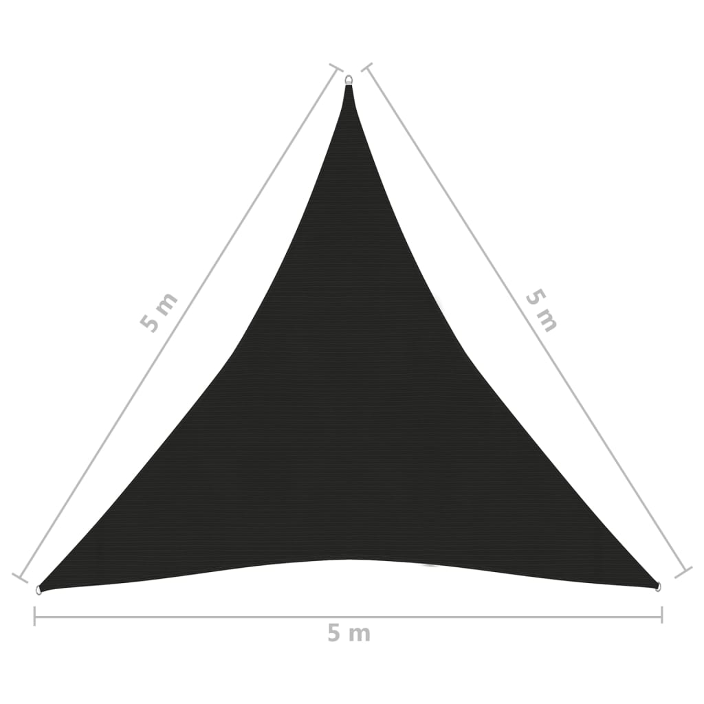 Voile d'ombrage 160 g/m² Noir 5x5x5 m PEHD