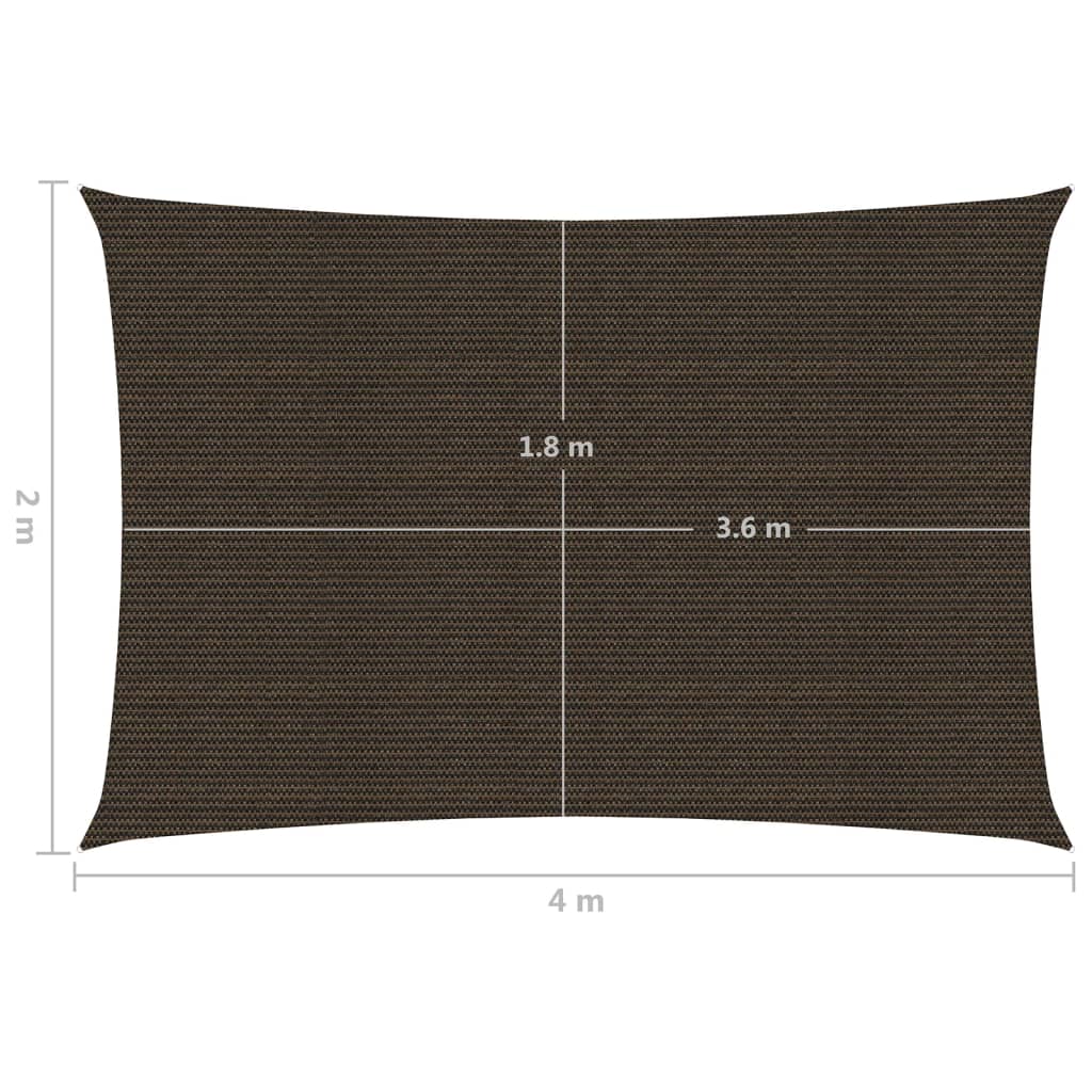 Voile d'ombrage 160 g/m² Marron 2x4 m PEHD