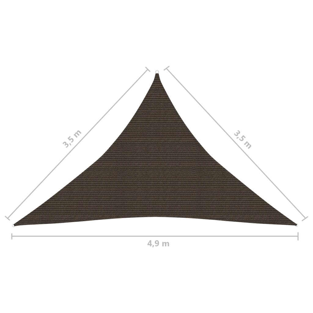 Voile d'ombrage 160 g/m² Marron 3,5x3,5x4,9 m PEHD