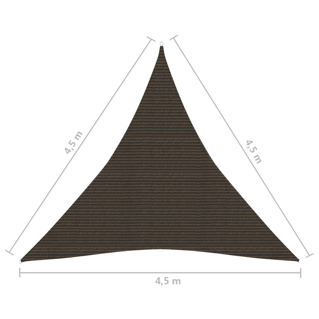 Voile d'ombrage 160 g/m² Marron 4,5x4,5x4,5 m PEHD