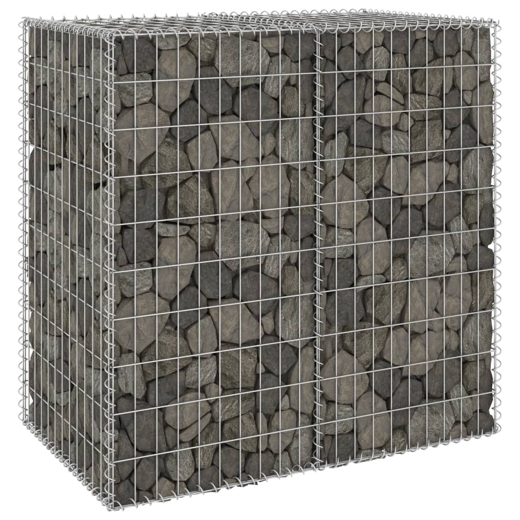 Mur en gabion avec couvercles Acier galvanisé 100x60x100 cm