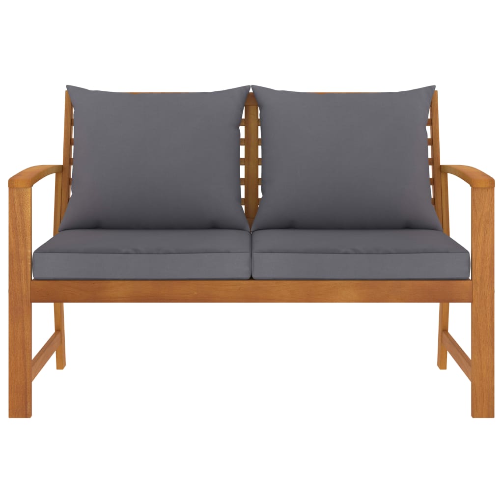 Banc de jardin et coussin gris foncé 120cm Bois solide d'acacia